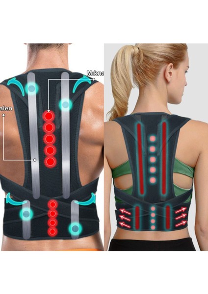 Siyah Yeni Tarz Dik Duruş Korse Omuz ve Sırt Destekli Rahat Kullanım