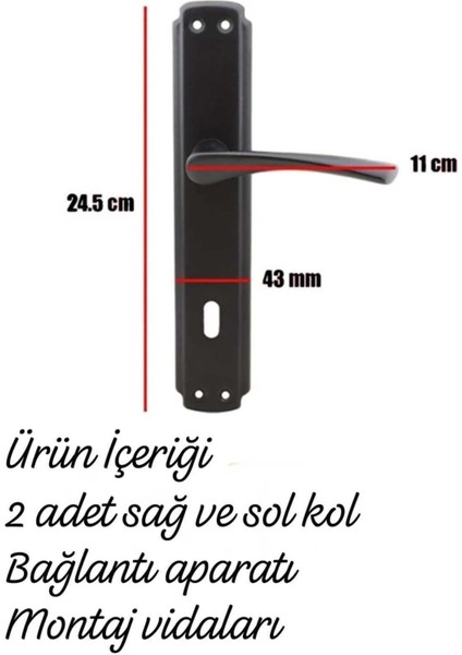 Şık Siyah Kapı Kolu ve Koruma Tamponu 2'li Set indirimleri