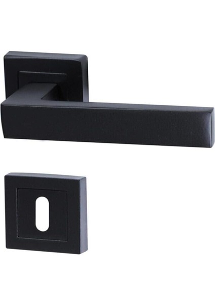 Mat Siyah Kare Kapı Kolu ve 40MM Oda Kilidi Tam Set fiyatları
