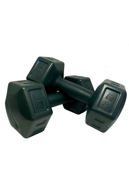 Yeşil 3 kg Dambıl Seti, Çiftli Toplam 6 Kg, Spor ve Egzersiz Için Uygun