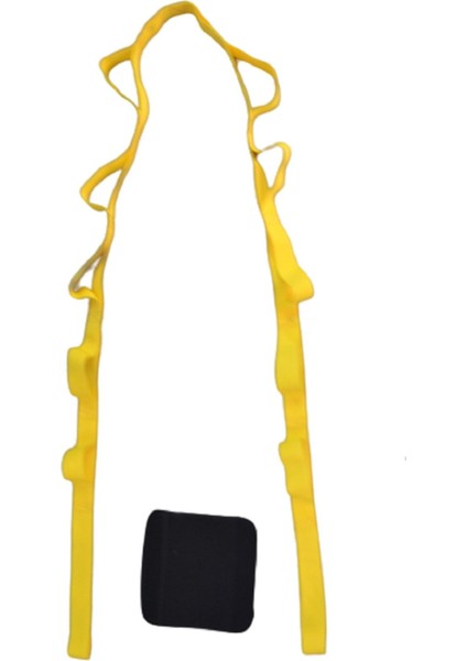 Sarı 250 cm Çok Döngü Yoga ve Jimnastik Kayışı, Elastiksiz, 12 Gözlü