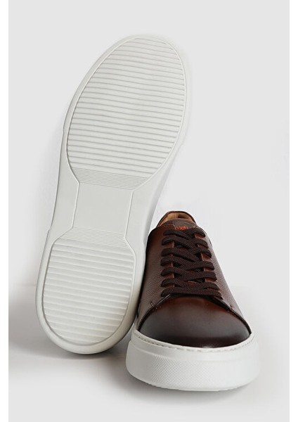 Tommy Erkek Deri Sneaker Ayakkabı Taba