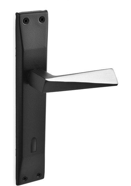 Iki Renkli Aynalı Kapı Kolu, Gri Siyah, Vida Dahil, Şık ve Kullanışlı Tasarım