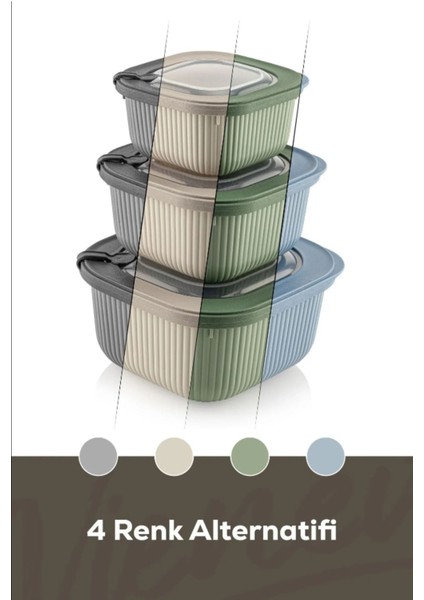 3'lü Silikon Kapaklı Saklama Seti, Mikrodalga ve Buzluk Uyumlu, Hava Geçirmez Gri fırsatları