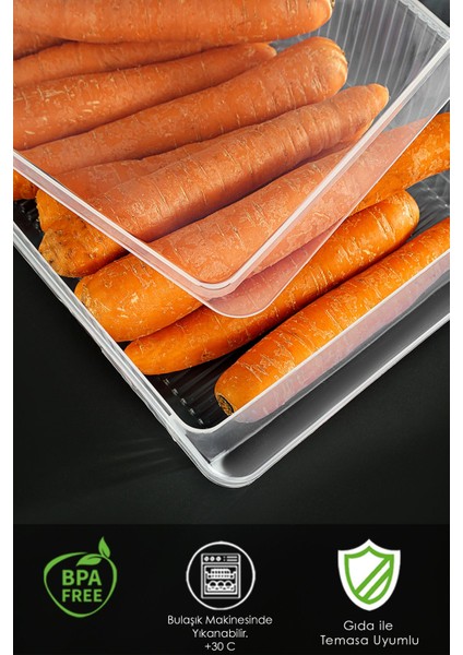 2 Adet Beyaz Kapaklı Saklama Kabı, 4 Litre, Organizer, Düzenleyici, Meyve ve Sebze Kutusu fırsatları