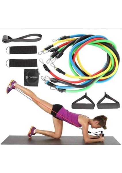 Turuncu 11 Parça Direnç ve Egzersiz Lastiği Seti, Esneklik ve Güç Kazandırır fiyatları