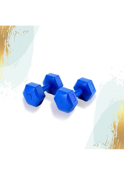 Mavi 3x2 kg Vinyl Kaplama Dambıl Ağırlık Seti, Sağlıklı ve Şık Spor Ekipmanı