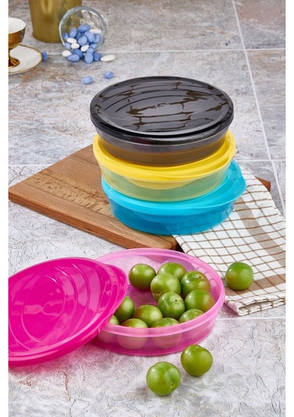 4'lü Şeffaf Renkli Saklama Kabı Seti, 900 Ml, Pratik ve Şık Erzak Saklama fiyatları