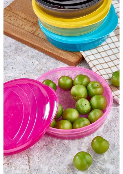 4'lü Şeffaf Renkli Saklama Kabı Seti, 900 Ml, Pratik ve Şık Erzak Saklama modelleri