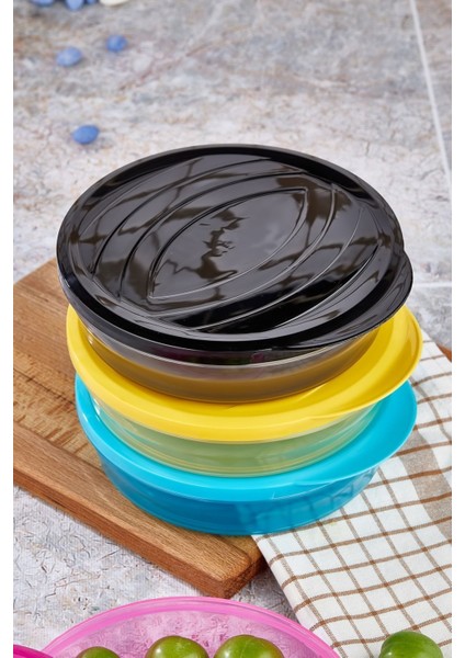 4'lü Şeffaf Renkli Saklama Kabı Seti, 900 Ml, Pratik ve Şık Erzak Saklama