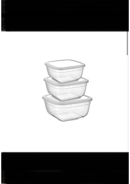 Şeffaf Kare 3'lü Saklama Kabı Seti, 500-900-1500 Ml, Pratik ve Şık Kullanım
