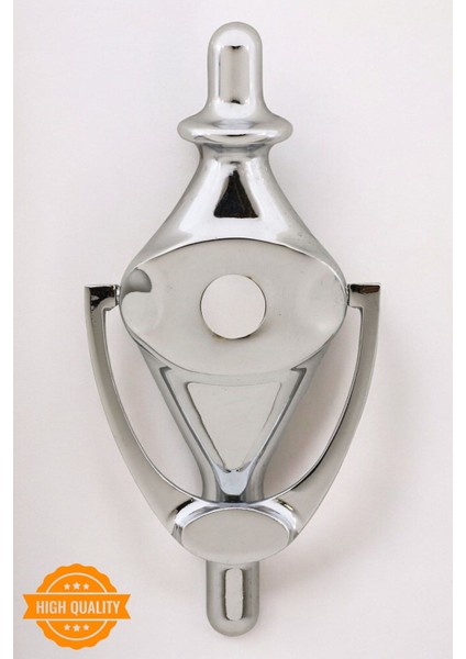 Kumru Dürbünlü Çelik Kapı Tokmağı, Tak Tak Zil, Krom Uyumlu, Şık ve Dayanıklı