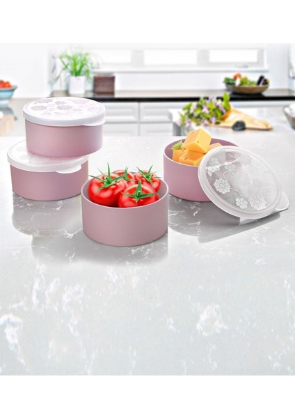 4'lü Mini Plastik Saklama Kabı Seti, Pembe, Pratik ve Şık Saklama Çözümü fiyatları