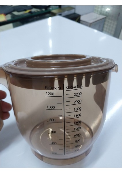 Kapaklı Mikser Kabı 2200 Ml, Çok Renkli, Kumsal Serisi, Bakır