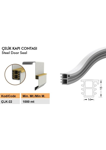 Siyah 6 Metre Çelik Kapı Kasa Fitili ve Contası, Dayanıklı ve Şık Tasarım