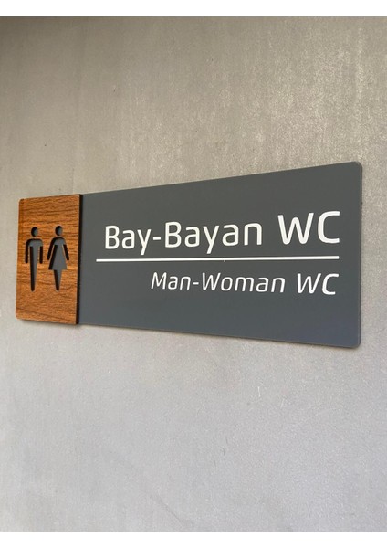 Şık Ahşap Kapı Isimliği, Bay ve Bayan Wc Etiketi, Modern Tasarım fiyatları