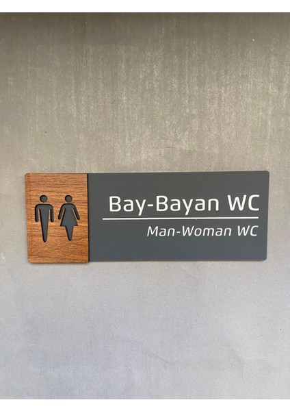 Şık Ahşap Kapı Isimliği, Bay ve Bayan Wc Etiketi, Modern Tasarım modelleri