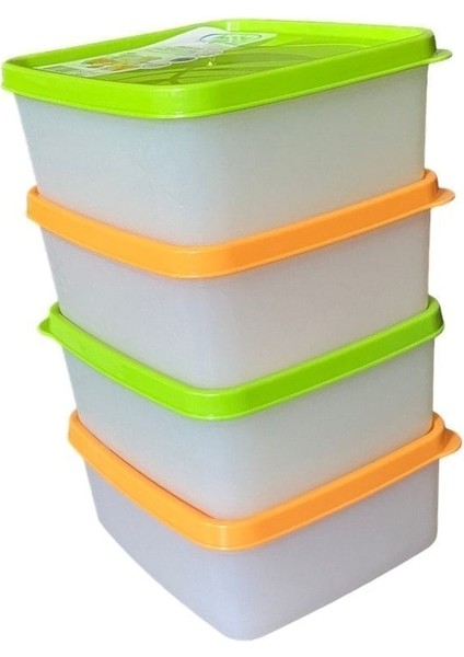 4'lü Çok Renkli Derin Dondurucu Saklama Kabı, 650 Ml, Nofrost Özellikli fırsatları