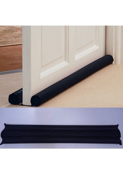 Siyah Çift Taraflı Kapı Altı Rüzgar Engelleyici, Pratik ve Şık Tasarım indirimleri