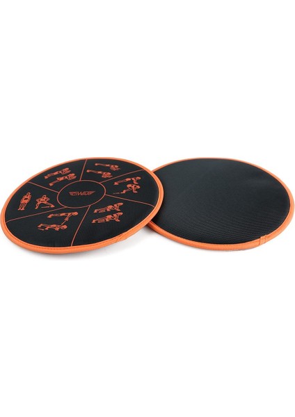 25 cm Kayar Disk, Pilates ve Egzersiz Için, Siyah Renk