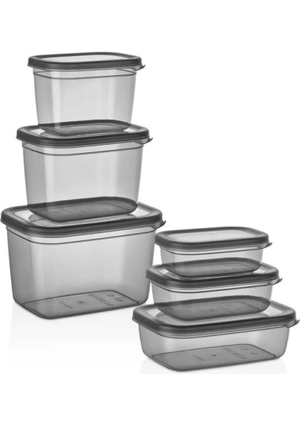 Turuncu Şeffaf Saklama Kabı Seti, 6'lı, Kahvaltı, Meyve, Bakliyat, Çerezlik fiyatları