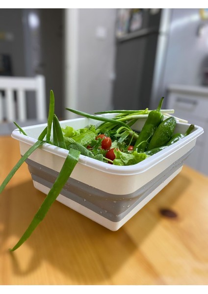 Katlanabilir Badya Leğeni, 4l, Beyaz/gri, Pratik ve Şık Tasarım fiyatları