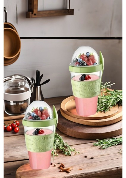 2 Adet Renkli Kapaklı Çatal Kaşıklı Saklama Kabı, 600 ml fiyatları