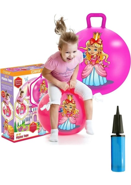 Mavi ve Pembe Toplu, Pompalı, Zipli Eğlenceli Spor ve Oyun Malzemesi
