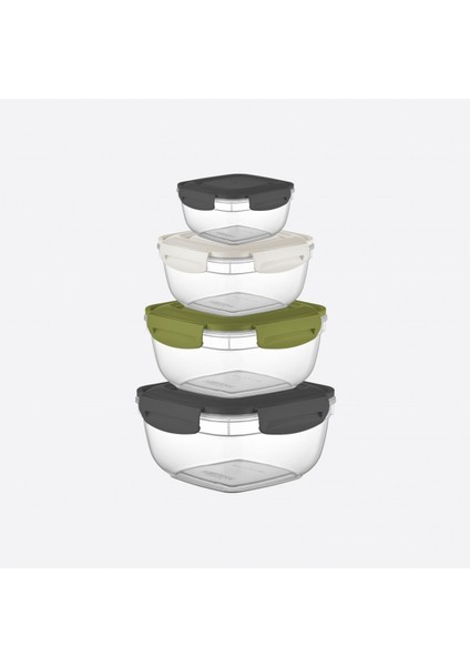 4 Parça Dikdörtgen Saklama Seti, Yeşil, 275-1500 Ml, Taze ve Pratik Kullanım fiyatları