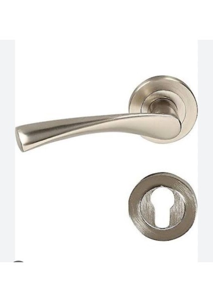 Rozetli Yale Sol Yön Kapı Kolu, Kam, Güvenli ve Şık Tasarım