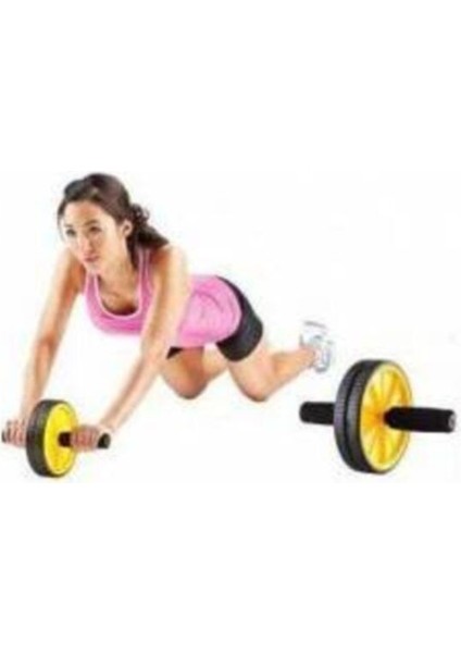 Sarı Ab Wheel Teker Spor Aleti, Güç ve Denge Egzersizi Aracı