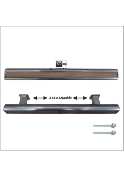 40 cm Ayarlanabilir Çelik Kapı Çekme Kolu, Antrasit Gri Renk, Dayanıklı ve Şık Tasarım