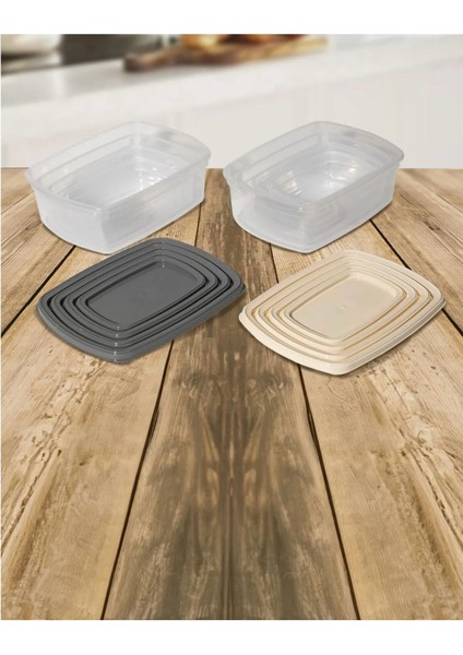 Bej Çok Amaçlı Saklama Kabı Seti, Pratik ve Şık Depolama Çözümü