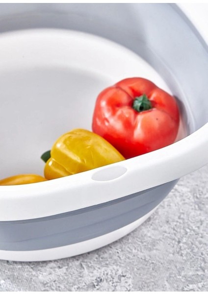 Katlanabilir Silikon Sebze Badyası, Orta Boy, 2,7 Lt, Gri fiyatları