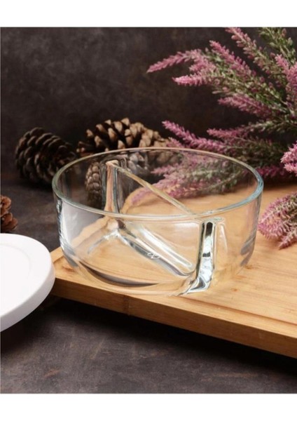 2 Bölmeli Cam Saklama Kabı, Kahvaltılık ve Tereyağlık, 785CC, Beyaz fiyatları