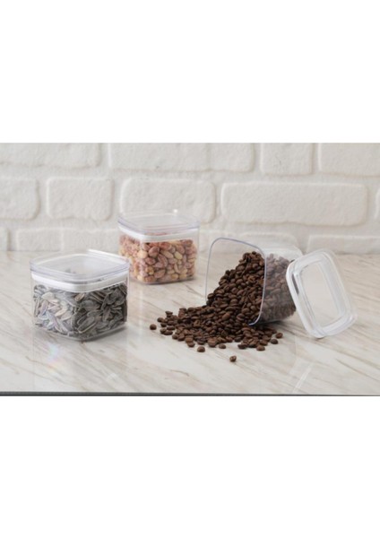3'lü Silikon Contalı 700 ml Saklama Kabı Seti, Gri