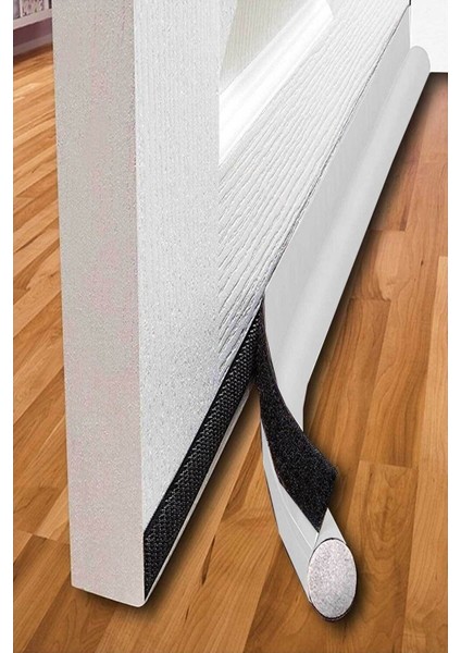 Iki Adet Beyaz Kapı Altı Rüzgar Önleyici ve Isı Yalıtım Süngeri Seti