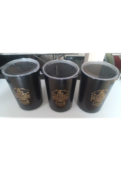 Şık 3'lü Saklama Seti, Siyah, Modern ve Kullanışlı Tasarım