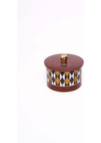 Renkli Desenli Yuvarlak Metal Saklama Kabı 14X10 Cm, 1,3 Lt fiyatları