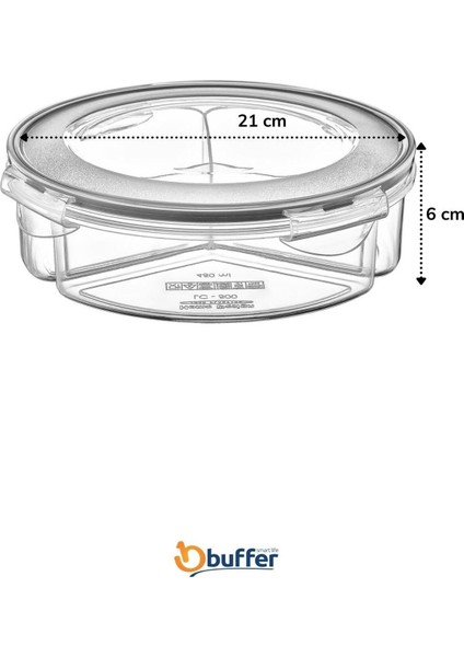 3 Bölmeli Sızdırmaz Kapaklı 1,35 Litre Saklama Kabı, Beyaz fırsatları