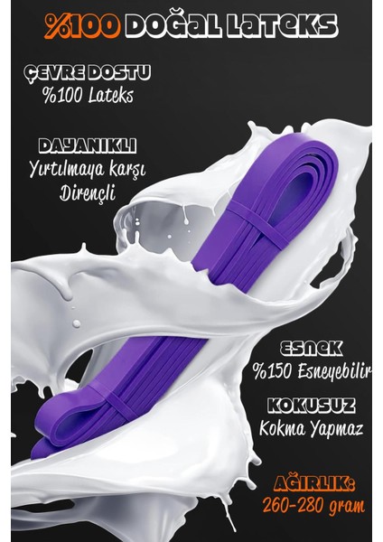 35 kg Direnç Bandı Kas Geliştirme Lastiği, Fitness ve Pilates Için Mor Renk fırsatları