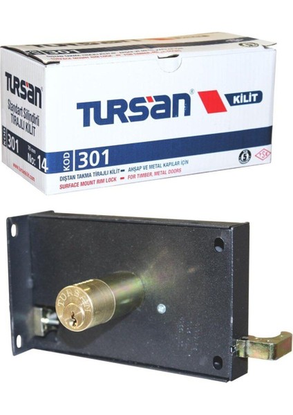 Tursan Tirajlı Kilit KOD:301, Güçlü ve Güvenli Kapı Kilidi, Dayanıklı ve Şık Tasarım