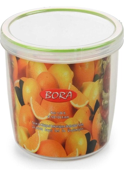 Turuncu 1,06 Litre Contalı Vidalı Saklama Kabı No:9