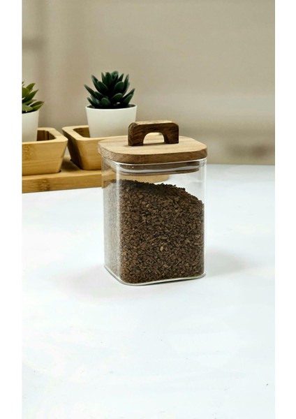 Kahverengi 500ML Cam Kavanoz Seti, Şık ve Kullanışlı Saklama Çözümü