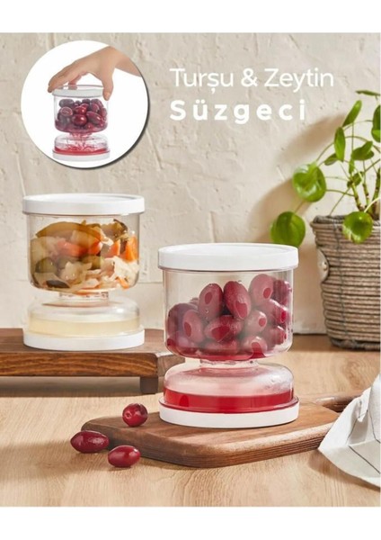 Turuncu Kum Saati Süzgeçli Saklama Kabı 1.5l, Pratik ve Şık Tasarım