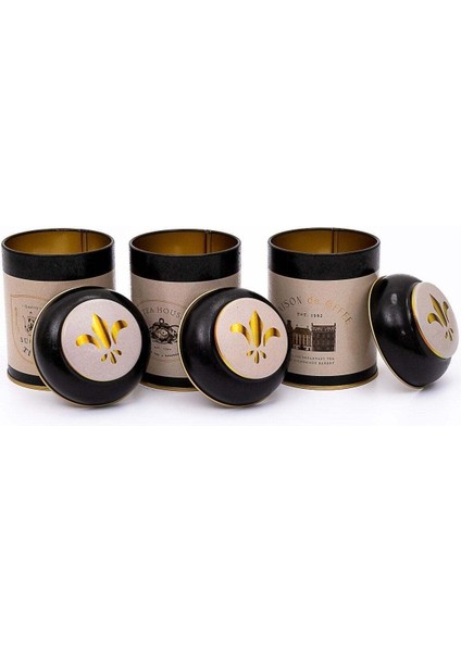 Desenli 3'lü Yuvarlak Metal Saklama Kabı Seti, 9X11 Cm, 0,6 Lt, Lacivert modelleri