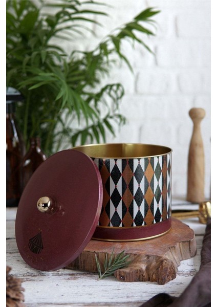 Festival Desenli Yuvarlak Metal Saklama Kabı, 17,5X13 Cm, 2,9 Lt, Turuncu fiyatları