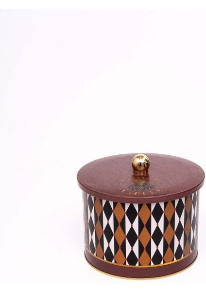 Festival Desenli Yuvarlak Metal Saklama Kabı, 17,5X13 Cm, 2,9 Lt, Turuncu fırsatları