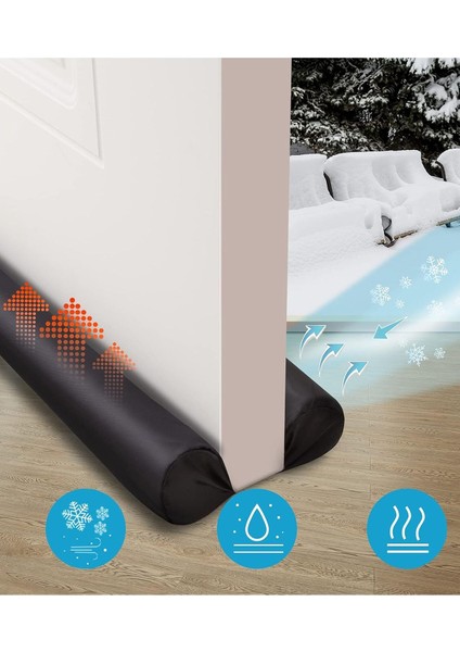 3'lü Kapı Altı Rüzgar ve Isı Yalıtıcı Sünger Seti, Çift Taraflı, Toz ve Ses Engelleyici