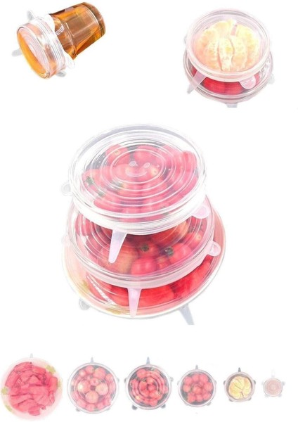 Renkli 12'li Silikon Streç Kapaklar, Tazeliği Koruyan Çok Amaçlı Set fiyatları